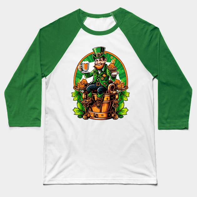 Leprechaun Beer With Me For Lucky St. Patrick's Day Baseball T-Shirt by Lisa L. R. Lyons